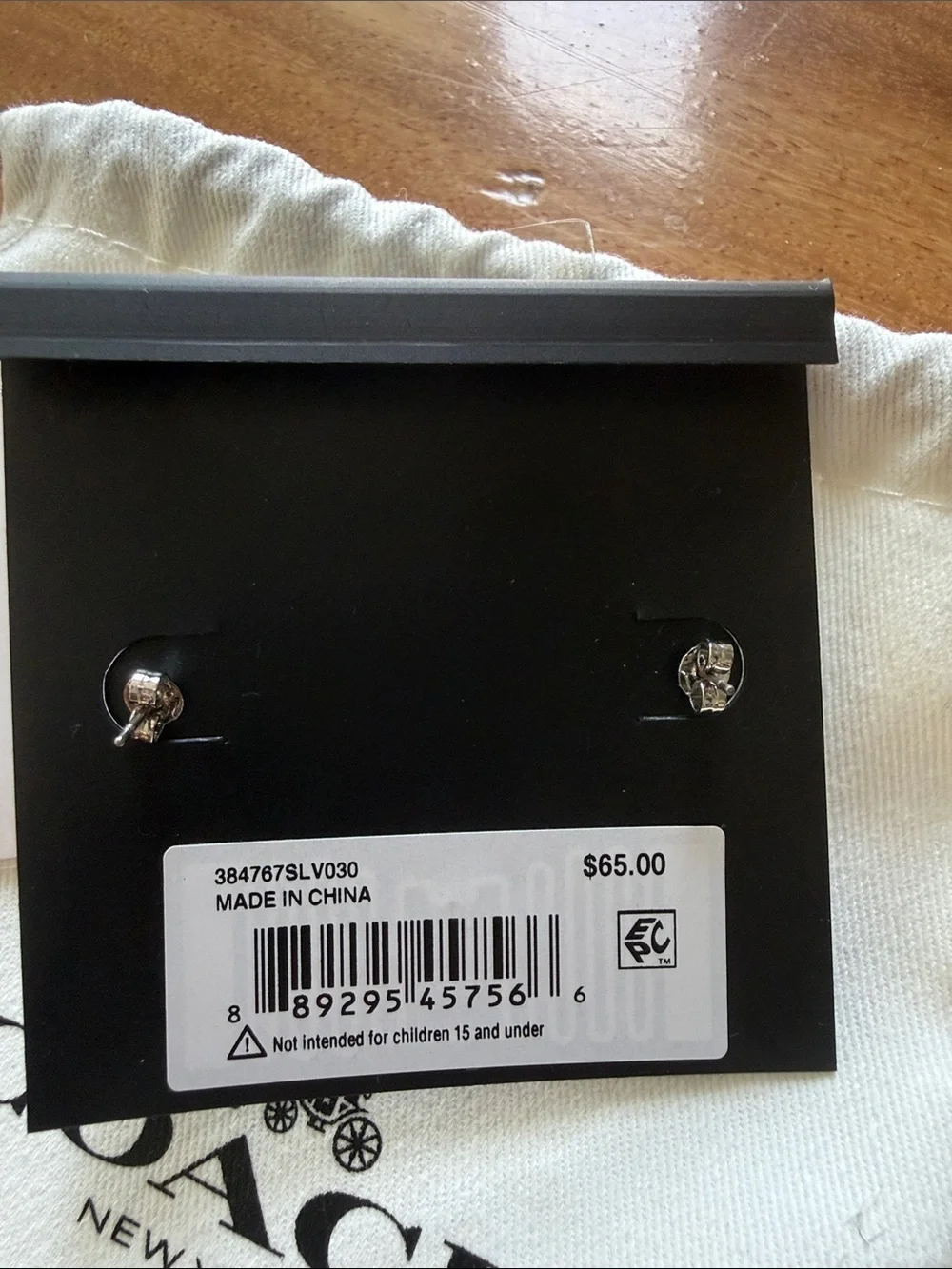 NWT COACH Sterling Silver Horseshoe Earrings